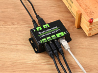 Waveshare - Concentrador USB Industrial USB-HUB-3U-ETH, 3 Puertos USB 2.0 con Protección ESD + Conector Ethernet de 100M, Chip Ethernet RTL8152B Integrado