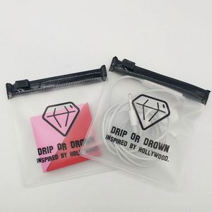 Customized Small Moisture Proof Screen Printed Frosted PVC Zipper <b>Bag</b> for Cosmetic Jewelry Ring Packaging - Product Image 1
