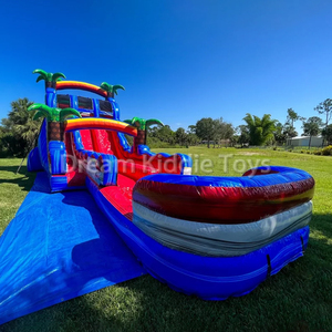 Toboggan aquatique gonflable commercial, thème dauphin, château gonflable en PVC, trampoline, château sauteur, toboggan gonflable pour <span class=keywords><strong>location</strong></span> événementielle - Product Image 2