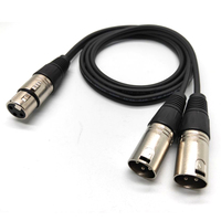 Kabel Ekstensi Splitter Audio 3pin 2*XLR Male 1*XLR Female dengan Selubung PVC untuk Speaker, Mikrofon, Mixer, Amplifier, Monitor, Pemutar DVD