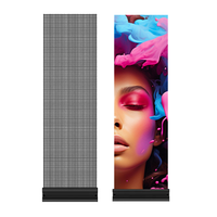 Panneau LED transparent flexible P3.91 pour intérieur, affichage holographique 3D, connectable pour la publicité sur vitrine