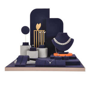 Jewelry Display Set Luxury Velvet Holder Organizer Stand for <b>Necklace</b> <b>Ring</b> Bracelet Retail Store Trade Show Showcase - Product Image 2