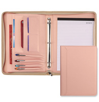 Fermeture éclair fournitures de bureau affaires cahier planificateur en cuir Document fichier dossier stockage organisateur sac portefeuille classeur pour hommes