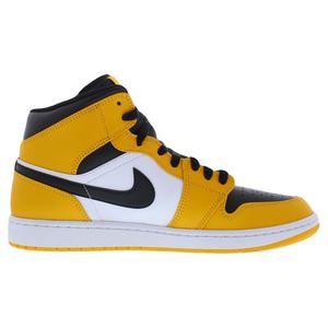Zapatillas Nike Air Jordan 1 Mid de cuero para hombre, color negro taxi y blanco, estilo baloncesto - Product Image 2