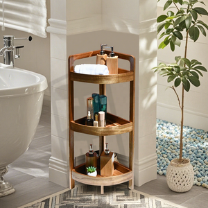 Estantería <span class=keywords><strong>de</strong></span> Cocina Independiente <span class=keywords><strong>de</strong></span> 3 Niveles, Organizador Apilable <span class=keywords><strong>de</strong></span> Bambú para <span class=keywords><strong>Ducha</strong></span> con Armario <span class=keywords><strong>de</strong></span> Almacenamiento - Product Image 1