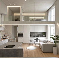 Cuisine Modulaire Moderne en Acier Inoxydable, Solution de Projet Personnalisée, Couleur Personnalisée, Charnières en Marbre, Garantie 5 Ans, Style Loft