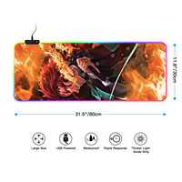 FLAME SNAKE Cartoon Series Anime imprimé impression personnalisée grand tapis de souris LED RGB, tapis de souris de jeu RGB XL, tapis de souris de jeu
