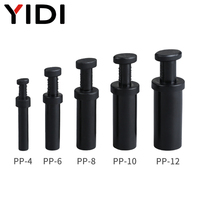 Raccord pneumatique à poussoir rapide YIDI série PP, en plastique noir, à tige droite, bouchon de tuyau, 4 6 8 10 12 mm