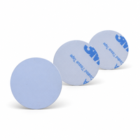 Carte d'accès NFC RFID ronde en PVC de 25 mm avec puce de 144 octets 213 et support adhésif