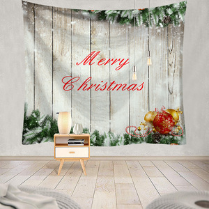 Tapisserie murale en polyester imprimée Noël, sapin de Noël, Père Noël, flocon de neige, lavable en machine, décoration murale, art mural, vente en gros - Product Image 5