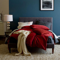 Couchage en cuir pliable anti-tremblement de terre moderne king size queen lit superposé rembourré cadre meubles de chambre à coucher avec rangement