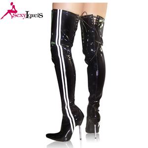 Bottes de créateur de grande taille pour femmes, bottes de danse à la mode pour dames - Product Image 6