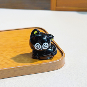 จี้เรซิ่นรูปแมวดำตาโตน่ารัก การ์ตูนจิ๋ว ของตกแต่ง DIY สำหรับทำพวงกุญแจ กาวครีม ของตกแต่งเคสมือถือ งานฝีมือ - Product Image 5