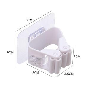DS2814 Colgador de gancho para escoba y recogedor de baño, autoadhesivo, sin perforación, Clip para escoba, pinzas para fregona, soporte para fregona y escoba de montaje en pared - Product Image 3