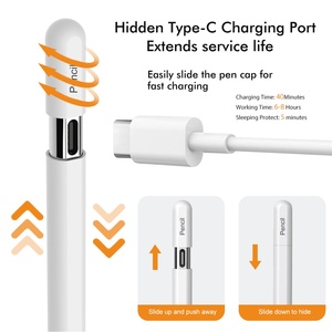 Stylet actif à adsorption magnétique avec pointe remplaçable et port USB-C caché pour <span class=keywords><strong>Apple</strong></span> <span class=keywords><strong>iPad</strong></span> A16 avec rejet de la paume et fonction d'inclinaison - Product Image 3