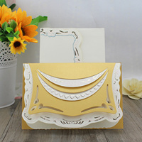 Gran oferta, precio de fábrica, tarjetas de invitación de boda hindúes baratas, invitaciones de cumpleaños de bolsillo de tres pliegues, carpeta de bolsillo, tarjetas de felicitación