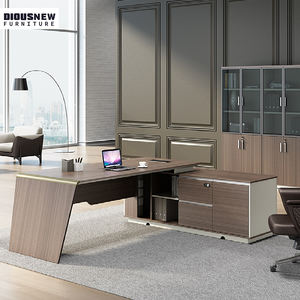 Muebles de oficina modernos-<span class=keywords><strong>Escritorio</strong></span> ejecutivo de lujo <span class=keywords><strong>Escritorio</strong></span> de ordenador en forma de L Muebles de negocios de madera con cajones y estantes - Product Image 3