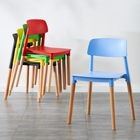 Tulipe pieds en bois massif chaise bureau pp plastique repos salon ensemble tables à manger chaises en plastique pour cafétéria
