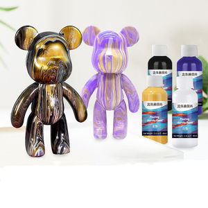 Osbang New Style 18cm Bear Pouring Paint Set Fluid Art Set 3 colores Herramientas Acrílico metálico 1Set Art Crafts Coating Pigment Usage - Product Image 2