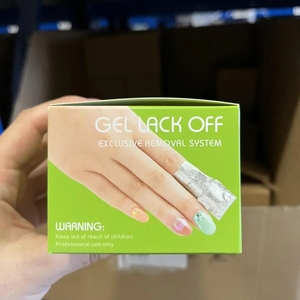 100 pièces feuille d'aluminium Gel <span class=keywords><strong>dissolvant</strong></span> de vernis à ongles enveloppes imbiber Gel acrylique vernis à ongles enlèvement papier manucure nettoyage 10.5*7.5CM - Product Image 4