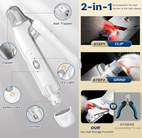 Nouveautés 2026 : Coupe-griffes et ponceuse 2-en-1 pour chiens et chats, rechargeable par USB, écologique, outil de toilettage électrique pour animaux de compagnie en acier inoxydable