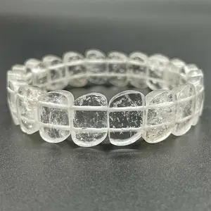 Venta al por mayor de pulseras de cuentas de piedras semipreciosas naturales fila de mano cristal ágata amatista pulsera ovalada mujeres hombres pulsera de piedras preciosas