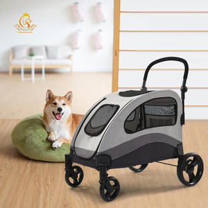 आम पालतू अतिरिक्त बड़े कुत्ते स्ट्रेलर एडजस्टेबल हैंडल हल्के तह पालतू जानवर सभी-इलाके 4 व्हील डॉग स्ट्रेलर - Product Image 3