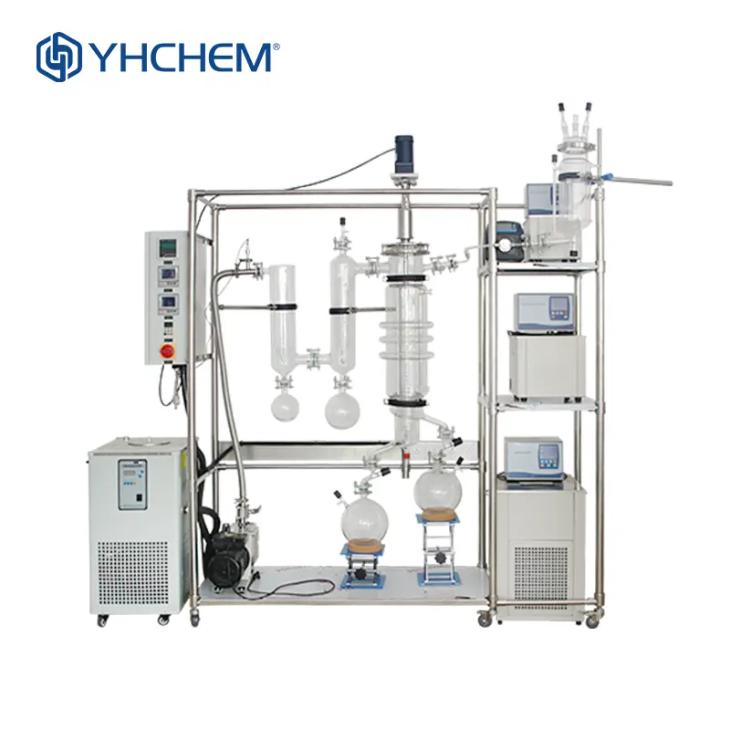 Sistema de destilação de refino de óleo residual de alta eficiência Equipamento de destilação molecular em escala industrial e laboratorial