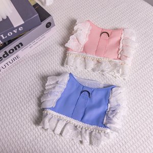 Arnés para Perro con Ribete de Encaje, Transpirable, Correa para el Pecho para Razas Pequeñas, Azul y Rosa - Product Image 1