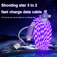 Câble lumineux USB Micro 8 broches 3-en-2 à charge rapide avec LED et flux lumineux pour téléphones mobiles iPhone et autres téléphones portables
