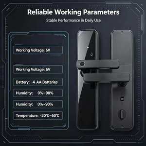 Serrure de porte intelligente LangYeao à empreinte digitale, biométrique semi-conducteur 5-en-1, entrée sans clé, contrôle à distance par APP, mot de passe temporaire, <span class=keywords><strong>Wi</strong></span>-<span class=keywords><strong>Fi</strong></span>/Zigbee/Matter - Product Image 6