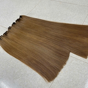 Bone Straight Color Raw Hair Vietnamese Human Hair <b>Extensions</b> Super Double Drawn Flat <b>Tip</b> Tape Ins Bundles Natural Hair - Product Image 5