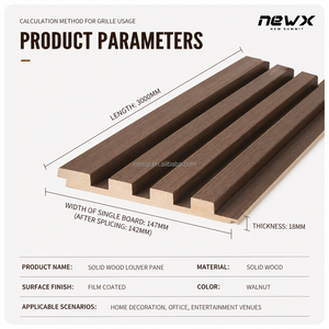Revêtements muraux en <span class=keywords><strong>bois</strong></span> rainuré pour la décoration intérieure, panneau en <span class=keywords><strong>bois</strong></span> massif, grille décorative intérieure - Product Image 2