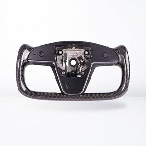 Volant en fibre de carbone pour <span class=keywords><strong>Tesla</strong></span> <span class=keywords><strong>Model</strong></span> S <span class=keywords><strong>Model</strong></span> <span class=keywords><strong>X</strong></span> Volant de style Yoke 2021 <span class=keywords><strong>2022</strong></span> 2023 - Product Image 1