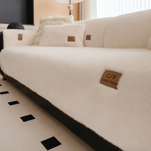 Copridivano in Finta Pelliccia di Martora Caldo per Autunno e Inverno, Tinta Unita, Personalizzabile, Antiscivolo, Adatto agli Animali Domestici - Vendita all'Ingrosso - Product Image 3