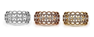 Bijoux design personnalisé exceptionnel or rose 18 carats 100% diamants naturels bijoux fins à mi-chemin bague de mariage pour femme - Product Image 4