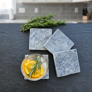 Elegant Bluestone <b>Marble</b> <b>Coaster</b> Set Natural Stone Finish Premium Drink <b>Coasters</b> for Coffee Tea Cups Dining Table and Luxury - Product Image 1