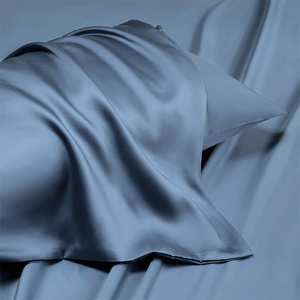 Skin-friendly and Comfortable 50% Lyocell 50% Microfiber Blended <strong>Pillow</strong> Cover Plain <strong>Navy</strong> Blue Single Pillowcase Bedding - Product Image 3