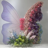 Arche de fleurs géantes pour mariage M07, support de fond en métal en forme de papillon, cadre d'arc de fleurs en soie artificielle pour décoration de fête