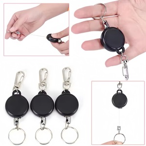Porte-clés rétractable, porte-badge rétractable avec clip, porte-badge d'identification avec fil d'acier, anti-perte, anti-vol, cordon porte-clés - Product Image 1