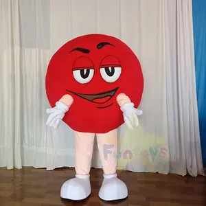 Funtoys Professional custom Plush Red round candy Mascot Costumes For party