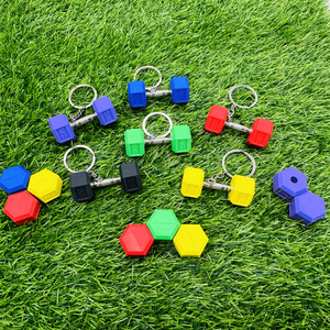 Portachiavi Mini Manubrio Esagonale in Gomma Personalizzato per Palestra, Fitness e Promozioni - Product Image 4