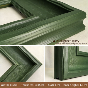 Cadre <span class=keywords><strong>photo</strong></span> haut de gamme en bois fait main, profil épais, texture ondulée sculptée, finition scintillante, entièrement personnalisable - Product Image 4