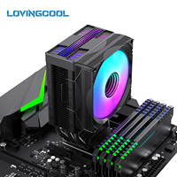 Refroidisseur de processeur RGB LOVINGCOOL, fabricant d'origine, 2 caloducs, ventilateur PWM 92 mm, faible bruit, refroidisseur d'air pour processeur pour PC de jeu, ordinateur de bureau