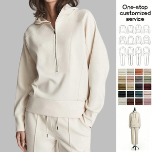 Felpa con Cappuccio e Zip per <span class=keywords><strong>Donna</strong></span>, Personalizzabile con Logo Ricamato, Stampa Integrale, Manica Lunga, Stile V Lone Loungewear - Product Image 1