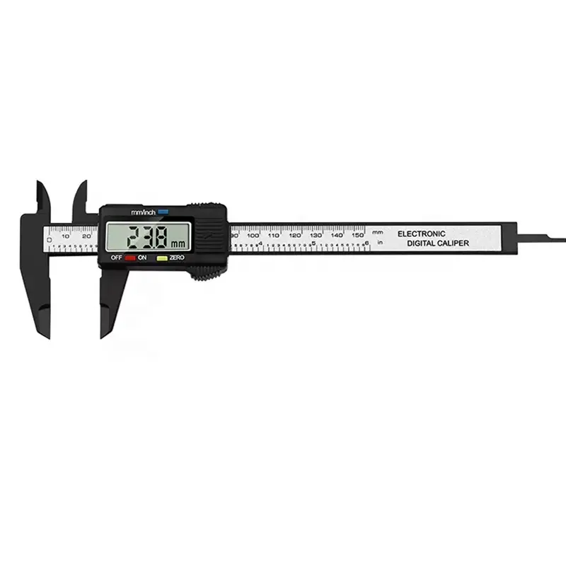 0-150mm 6 인치 디지털 버니어 캘리퍼스 LCD 전자 탄소 섬유 버니어 캘리퍼스