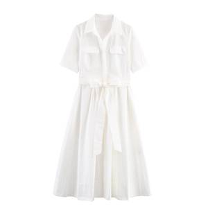 PB & ZA女装2025新款别致时尚府绸和MIDI连衣裙复古短袖女装睡袍女装 - Product Image 2