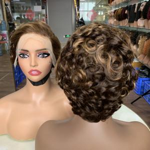 Wholesale Factory Best Price 12A Raw <b>Hair</b> 13X4 Small Curl Chioma <b>Wig</b> 5 Colors 100% <b>Human</b> <b>Hair</b> Short <b>Wig</b> For All Black Woman - Product Image 6