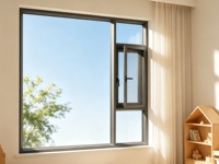 Ventanas Verticales Abatibles de Aluminio con Rotura de Puente Térmico, Modernas, Impermeables, Antirrobo, con Sistemas de Vidrio Templado