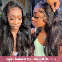 Perruque Lace Front Ondulée Naturelle Densité 150% Cheveux Vierges Brésiliens Transparente Sans Colle Pré-Plumée Cheveux de Bébé Qualité Naturelle Douce